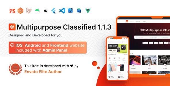 PSX Multipurpose Classified Flutter App with Laravel Admin Panel