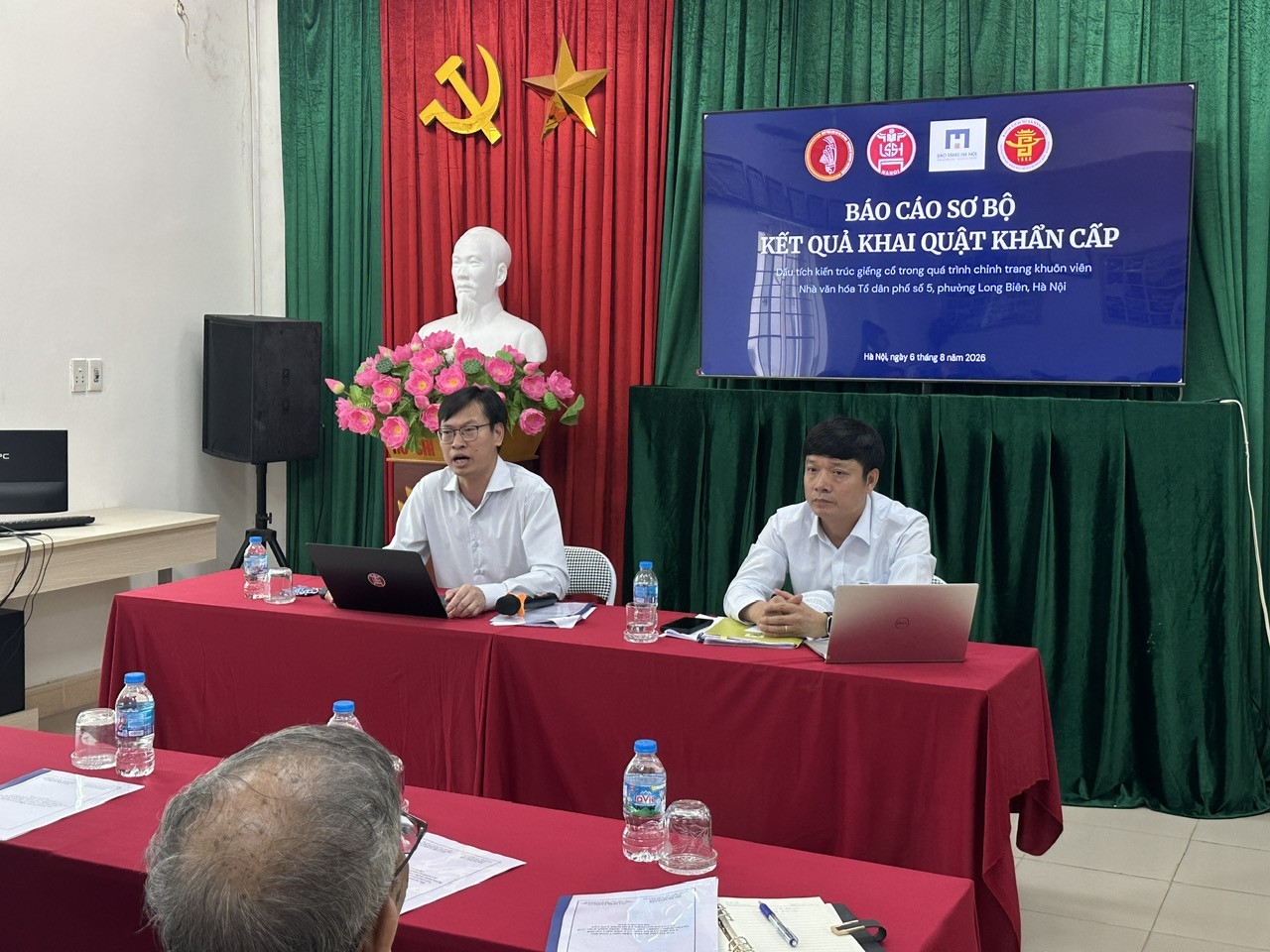 Đại diện các cơ quan chủ trì buổi báo cáo sơ bộ.