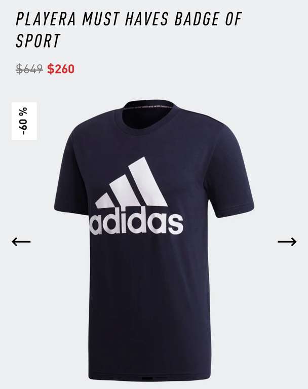 ADIDAS PLAYERA MUST HAVES BADGE OF SPORT 
