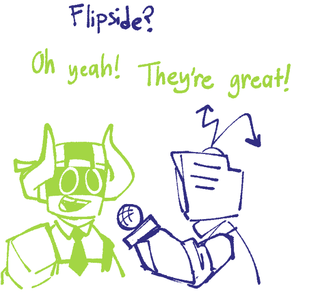 T.Vee asking Boombox what he thinks of FlipSide.