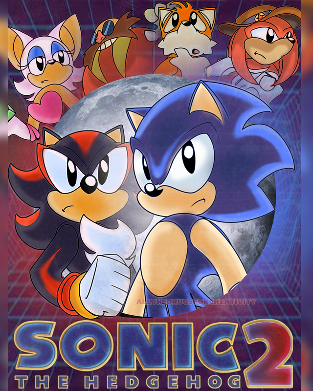 Fake poster art peice of a second Sonic OVA featuring the characters of SA2