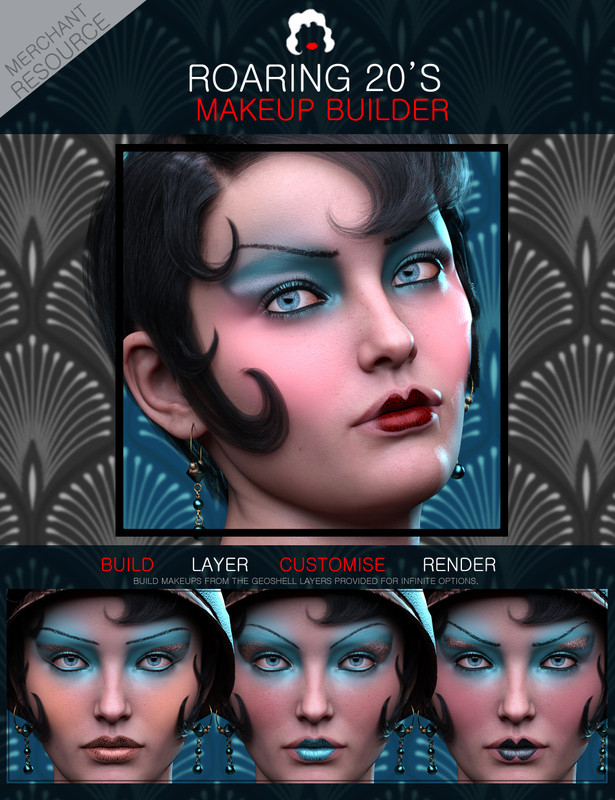Roaring Twenties Makeup Builder for Genesis 8 Females Roaring Twenties Makeup Builder for Genesis 8 Females