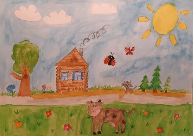 Татаринова Полина 1 кл В деревне летом