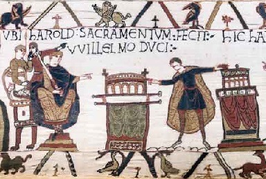 Bayeux Tapestry exhibition in the UK Bayeux-harald-oath-11