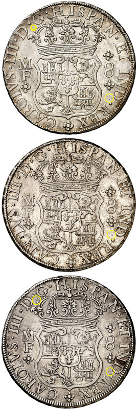 8 Reales de tipo columnario de Carlos III, año 1767. 0647