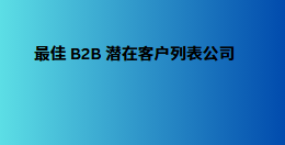最佳 B2B 潜在客户列表公司