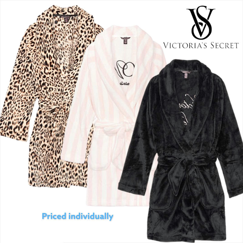 victoria secret logo short cozy robe