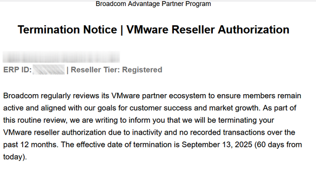 VMware Partner-Kündigung