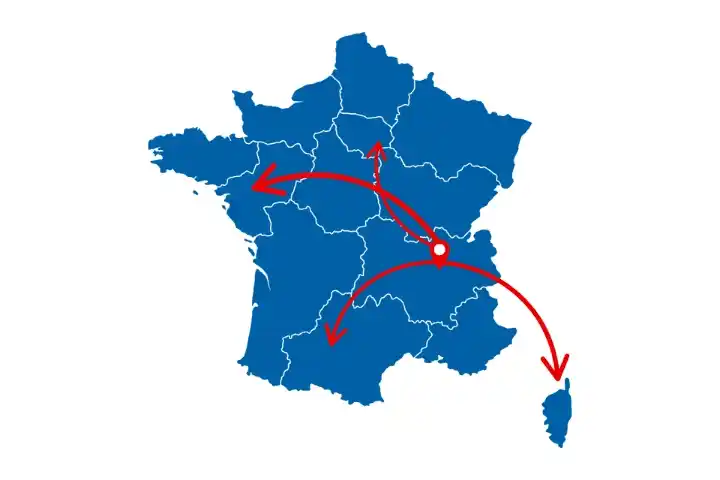 Carte de la France – couverture nationale