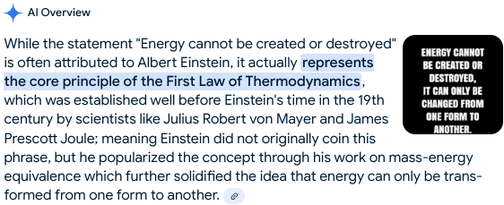 1st law of Thermodynamics Einstein