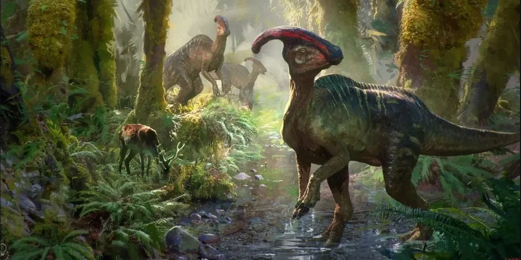 Back when the movie was supposed to be about Dinosaurs in our world, instead of genetically modified locusts being used to cause a famine