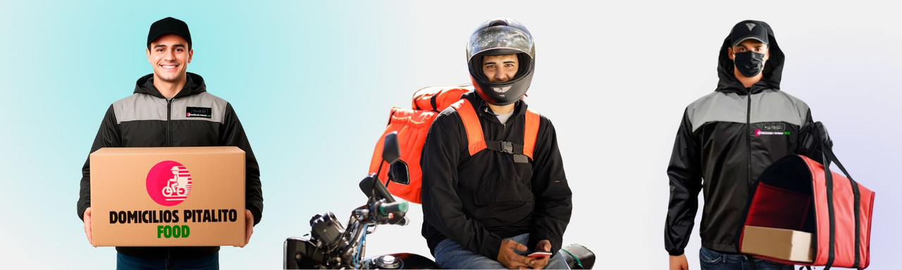Repartidor feliz en moto