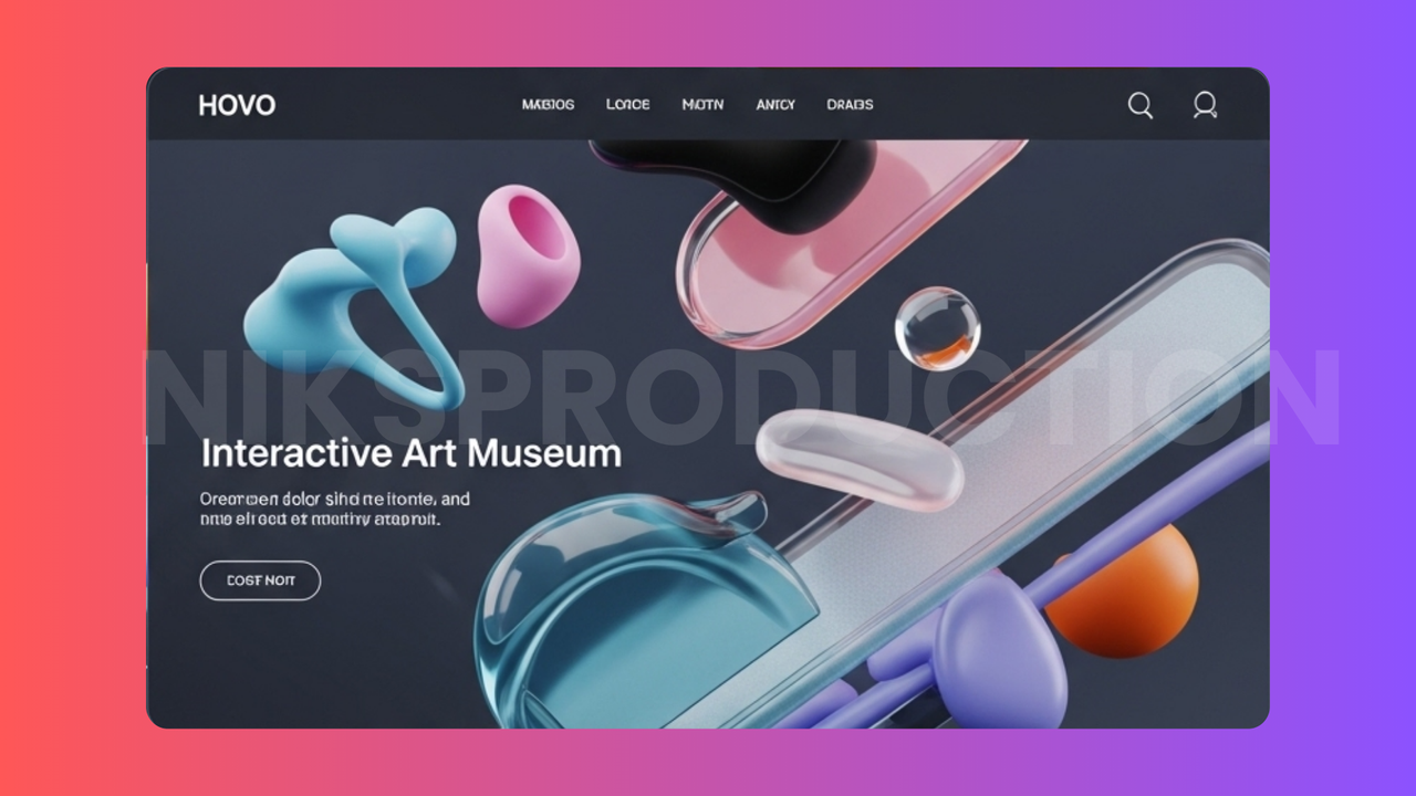 Visual desain 3D untuk keperluan web atau branding oleh niksproduction