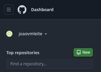 Imagem mostrando o botão "New" para criar um novo repositório