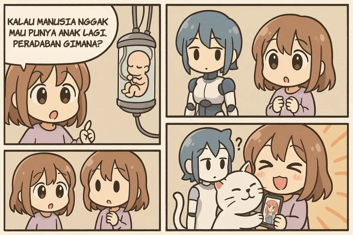 Komik Strip - Kalau Manusia Nggak Mau Punya Anak Lagi, Peradaban Gimana?