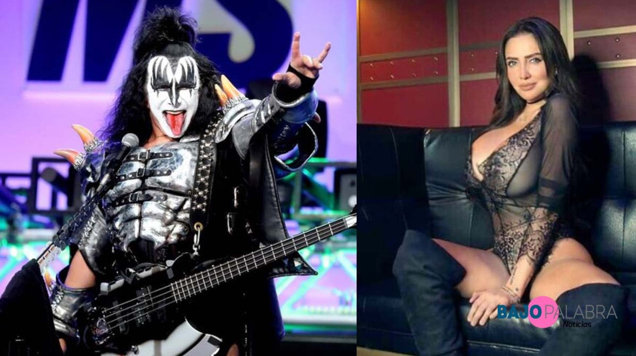 Gene Simmons cubre de agua el cuerpo de Celia Lora