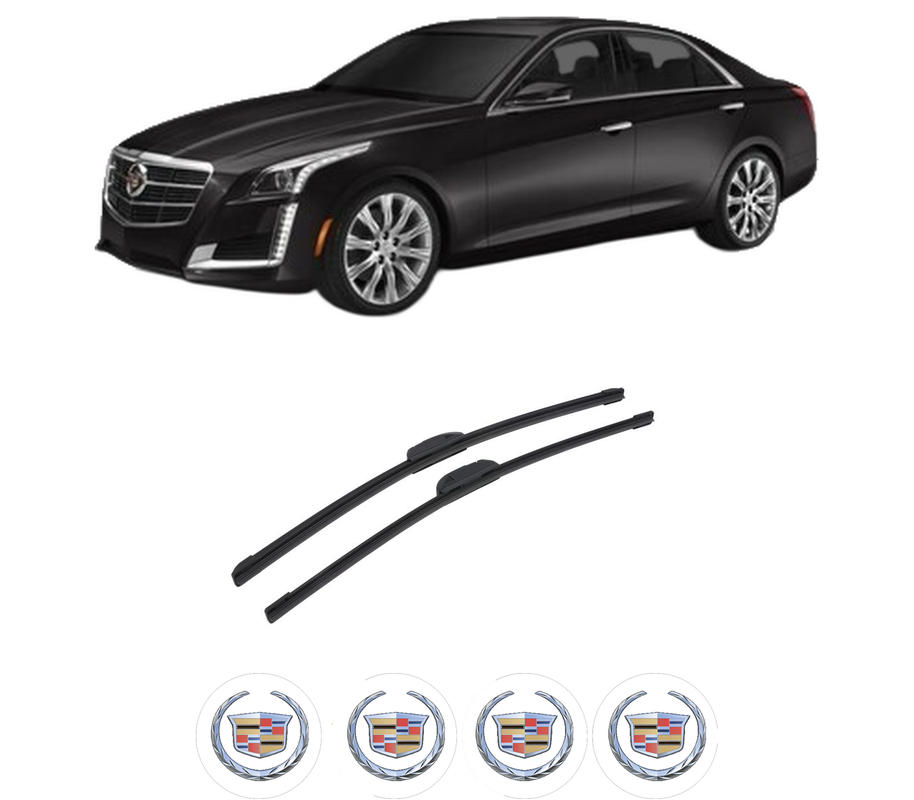 Set stergatoare auto CADILLAC CTS din 2002-2015, pentru parbriz auto, 2 bucati, Bosch Aerotwin Retrofit, din cauciuc siliconat rezistent, 4 Stickere Auto CADILLAC