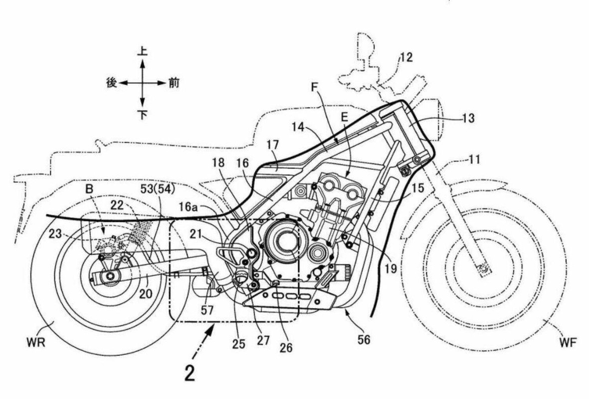 Компания Honda патентует новый CB1100 Hawk