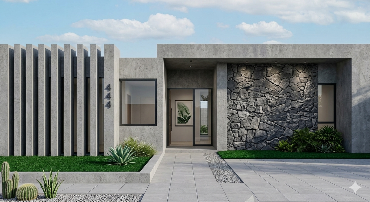 Minimalist facade La Rejoyada luxury home Mérida