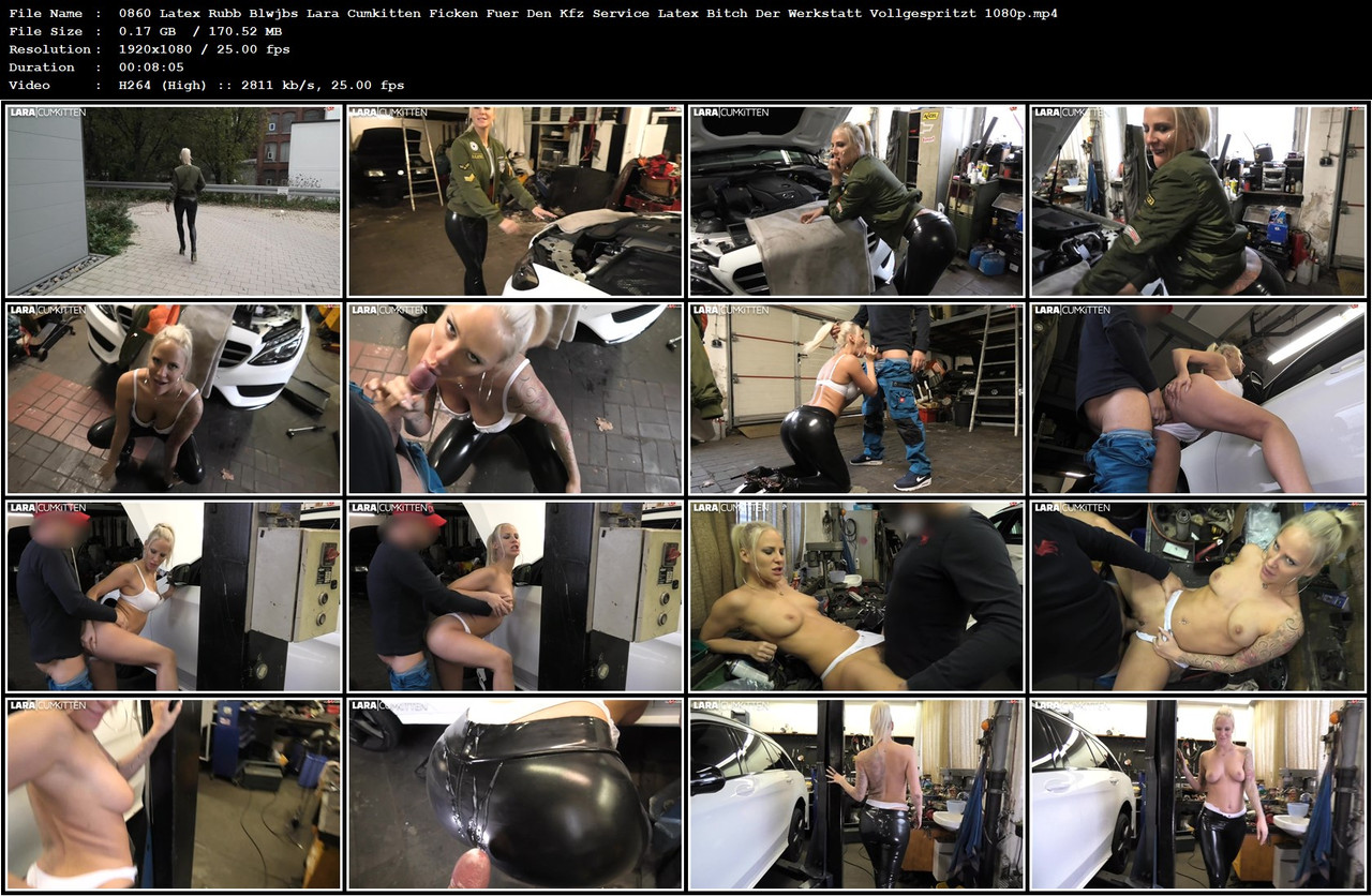 0860 Latex Rubb Blwjbs Lara Cumkitten Ficken Fuer Den Kfz Service Latex Bitch Der Werkstatt Vollgesp