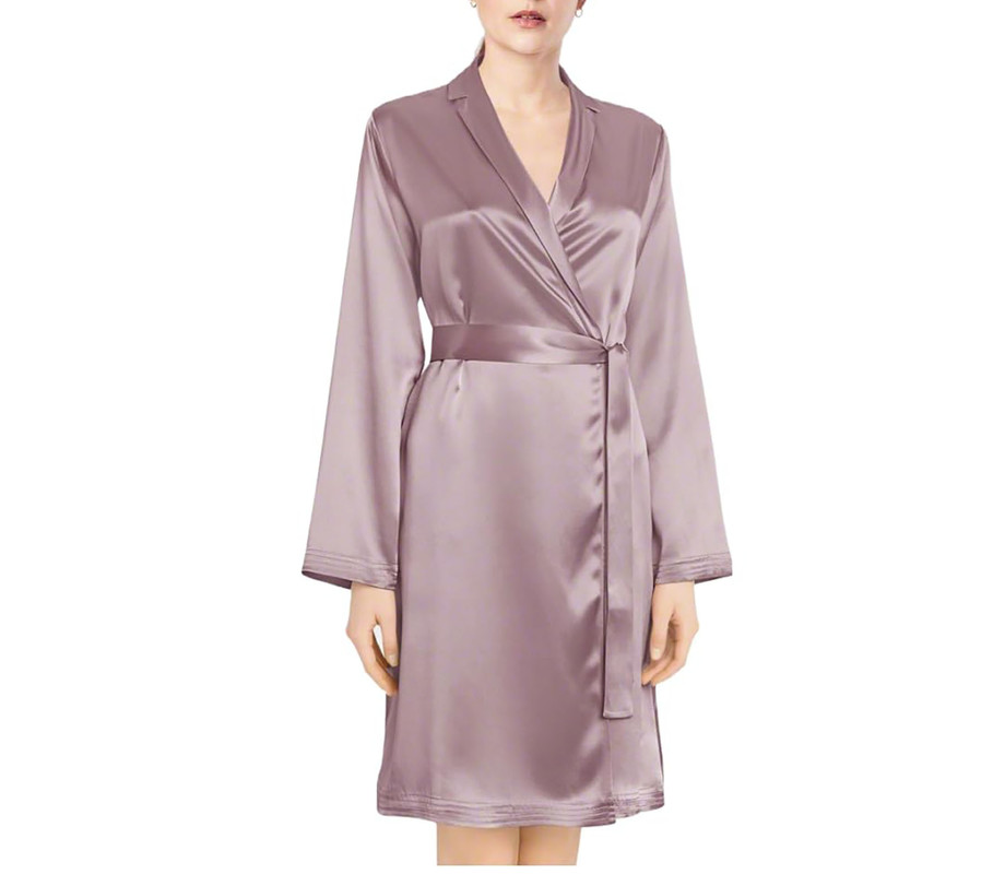 Satin Robes Bathrobe Gown Nightgown Sleepwear Lingerie Solid Robe Night Dresses - Picture 37 of 63