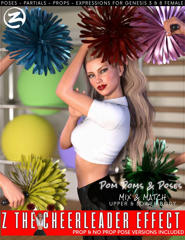 00 main z the cheerleader effect props and poses for genesis 3