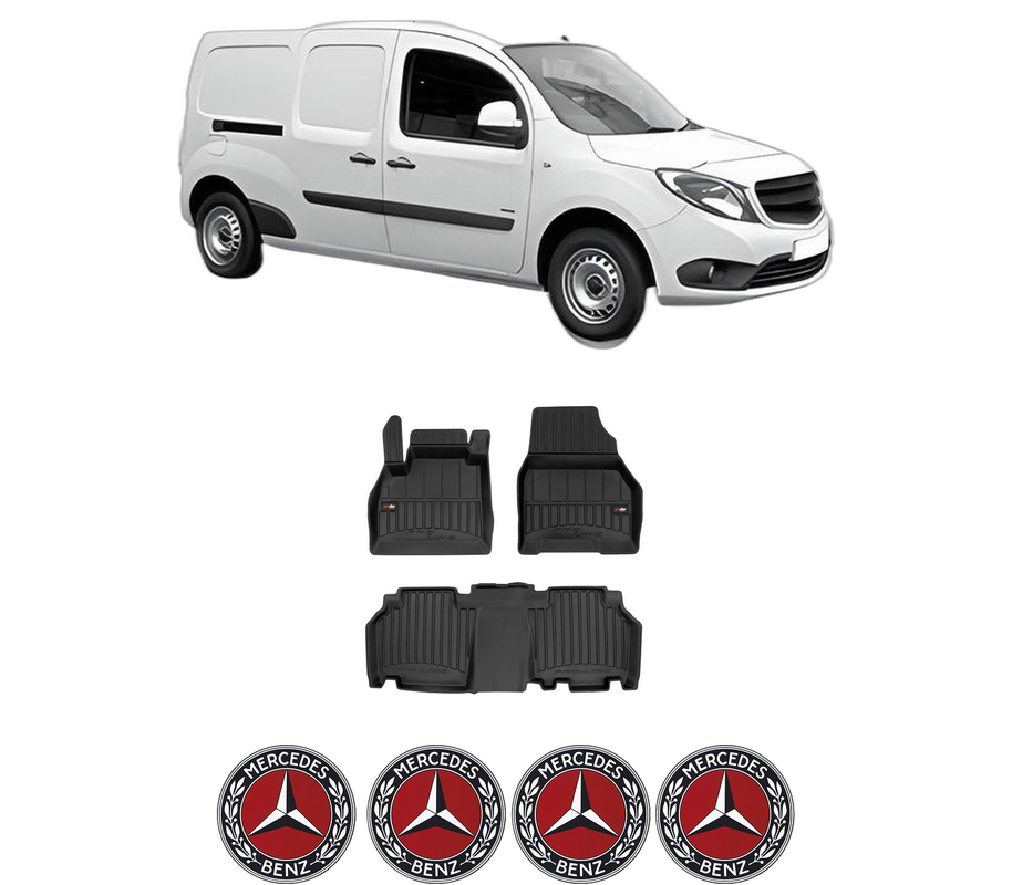 Set covorase presuri MERCEDES-BENZ CITAN Box Body/MPV (W415) din 2012-2021, auto, din cauciuc thermoplastic, 4 Stickere auto cu MERCEDES-BENZ