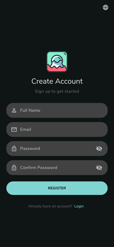 Register Screen (Dark)