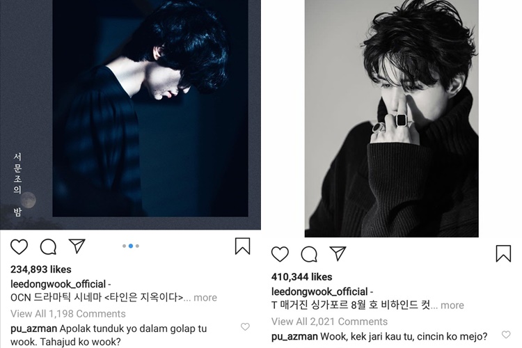 pu azman tinggalkan komen pada instagram lee dongwook