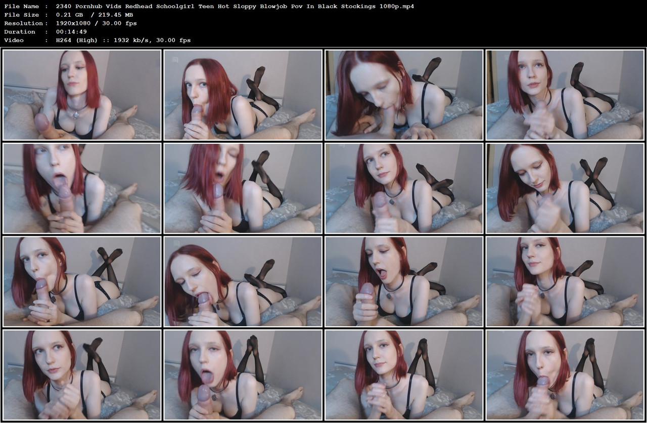 2340 Pornhub Vids Redhead Schoolgirl Teen Hot Sloppy Blowjob Pov In Black Stockings 1080p mp4
