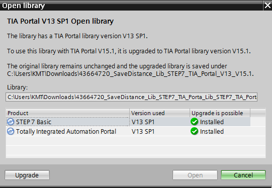 Downgrading Siemens PLC Projects From V15 to V14 SP1 global libraries in the TIA Portal