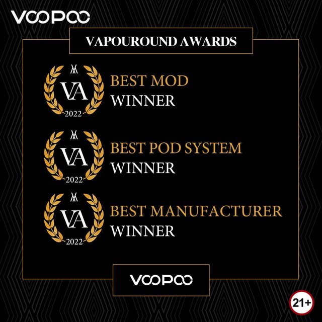 Voopoo ganó 3 premios en el Séptimo Premio Anual Vapouround Voopoo-awards