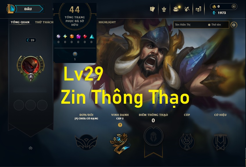Acc LMHT # - Không Khung