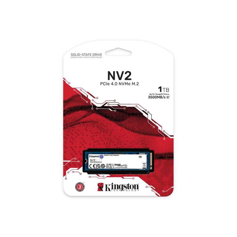 CyberPuerta: SSD Kingston NV2 NVMe, 1TB, PCI Express 4.0, M.2, hasta 3500 MB/s 
