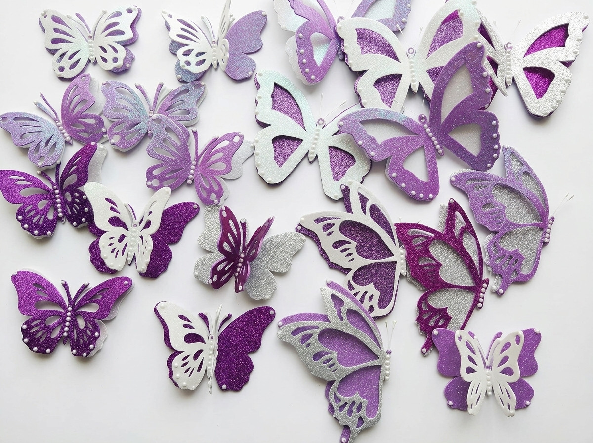 Adornos 3d mariposas escarchada en foamy decorativas para fiesta