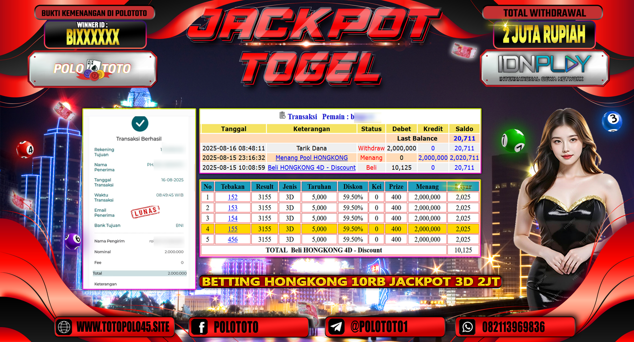 POLOTOTO JACKPOT TOGEL HONGKONG LOTTO Rp.2.000.000,-