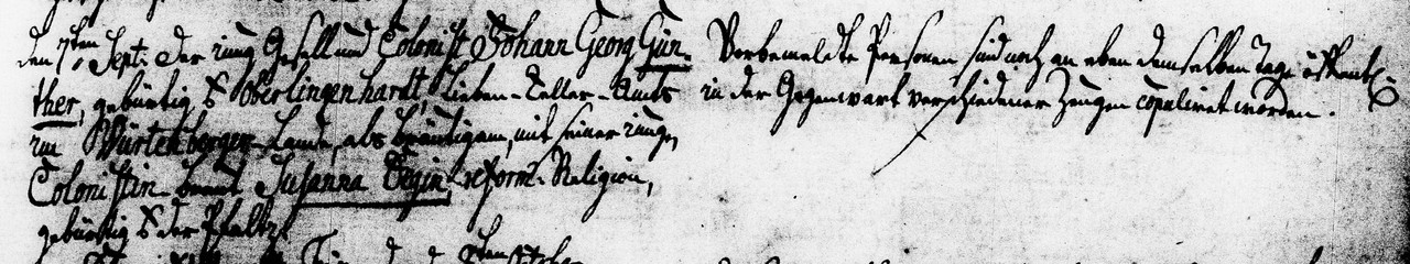 Heirat Johann Georg Günther und Susanna Degen 7 September 1762, Jörl, Kreis Schleswig-Flensburg, Sch