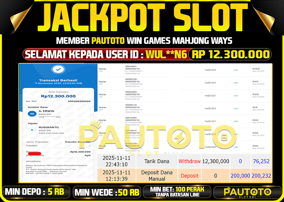 BUKTI JACKPOT LUNAS PAUTOTO