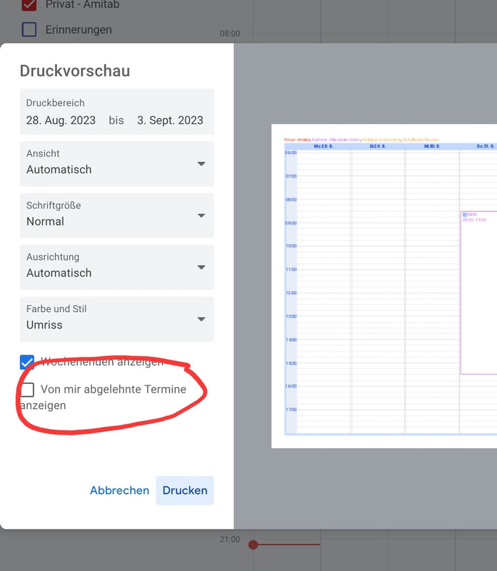 [Glitch?] Google Calendar printout shows recurring event that does not