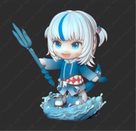 Garw Gura Chibi – 3D Print Model Garw Gura Chibi – 3D Print Model