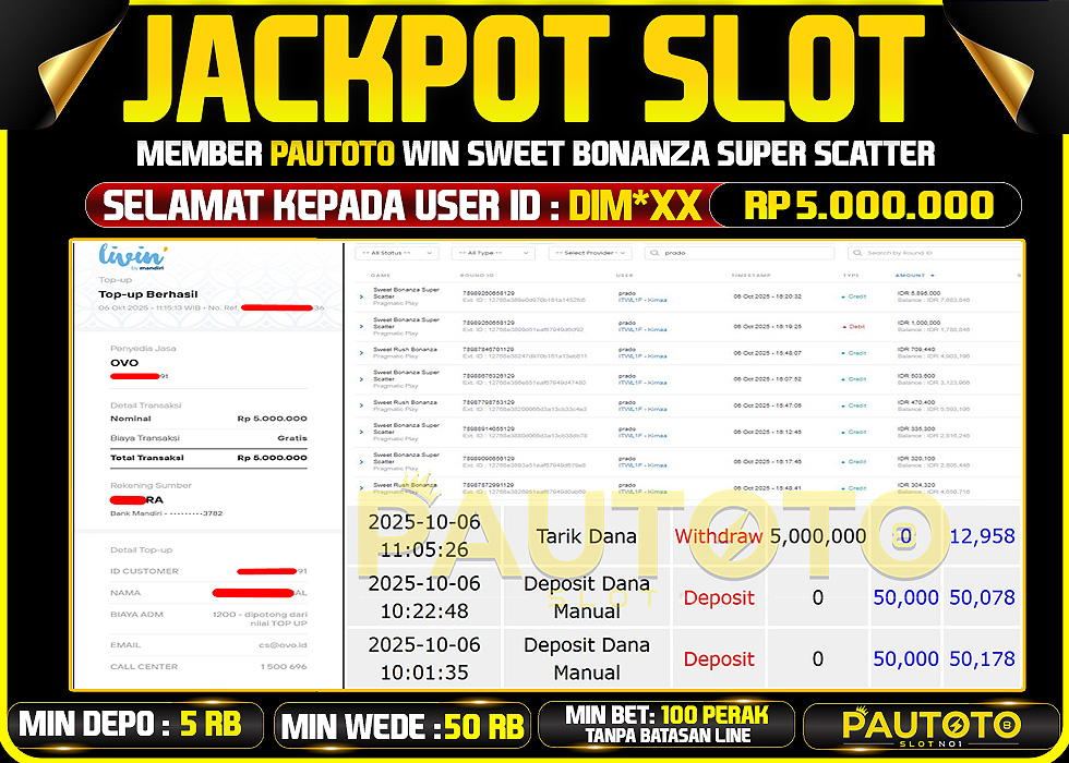 BUKTI JACKPOT LUNAS PAUTOTO