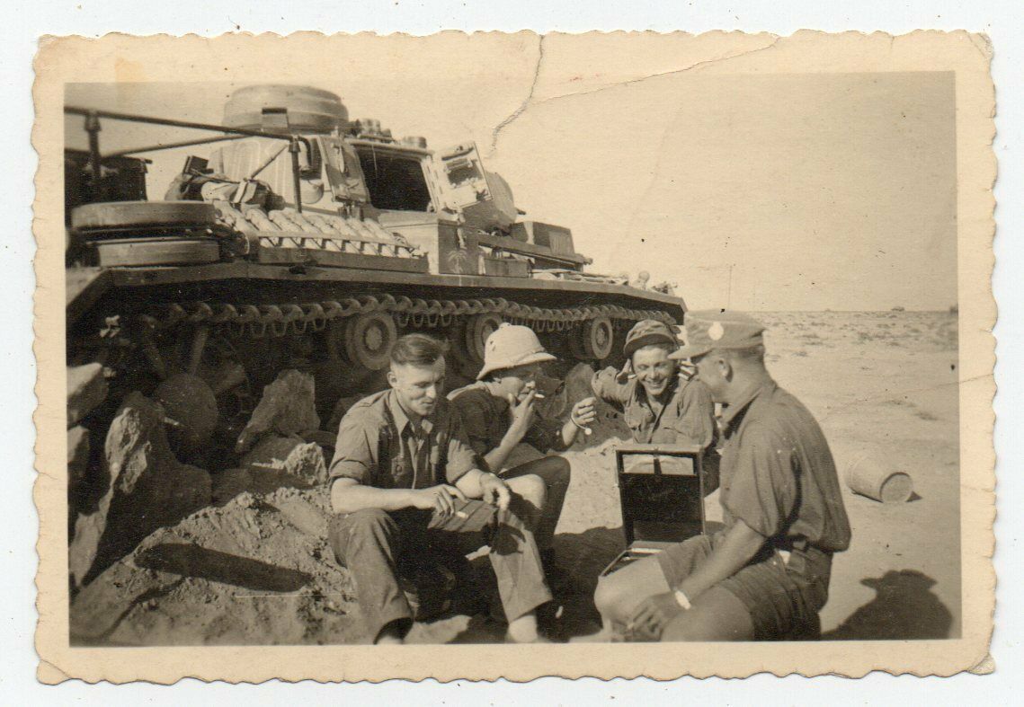 Foto Militär Wehrmacht Afrika Rocholl Koch 1941 gemütliche Runde