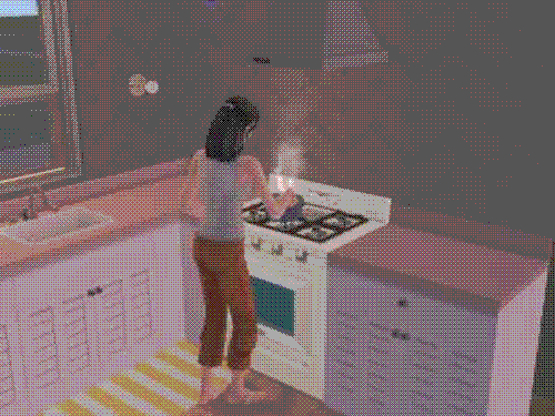 Cláudia cozinhando