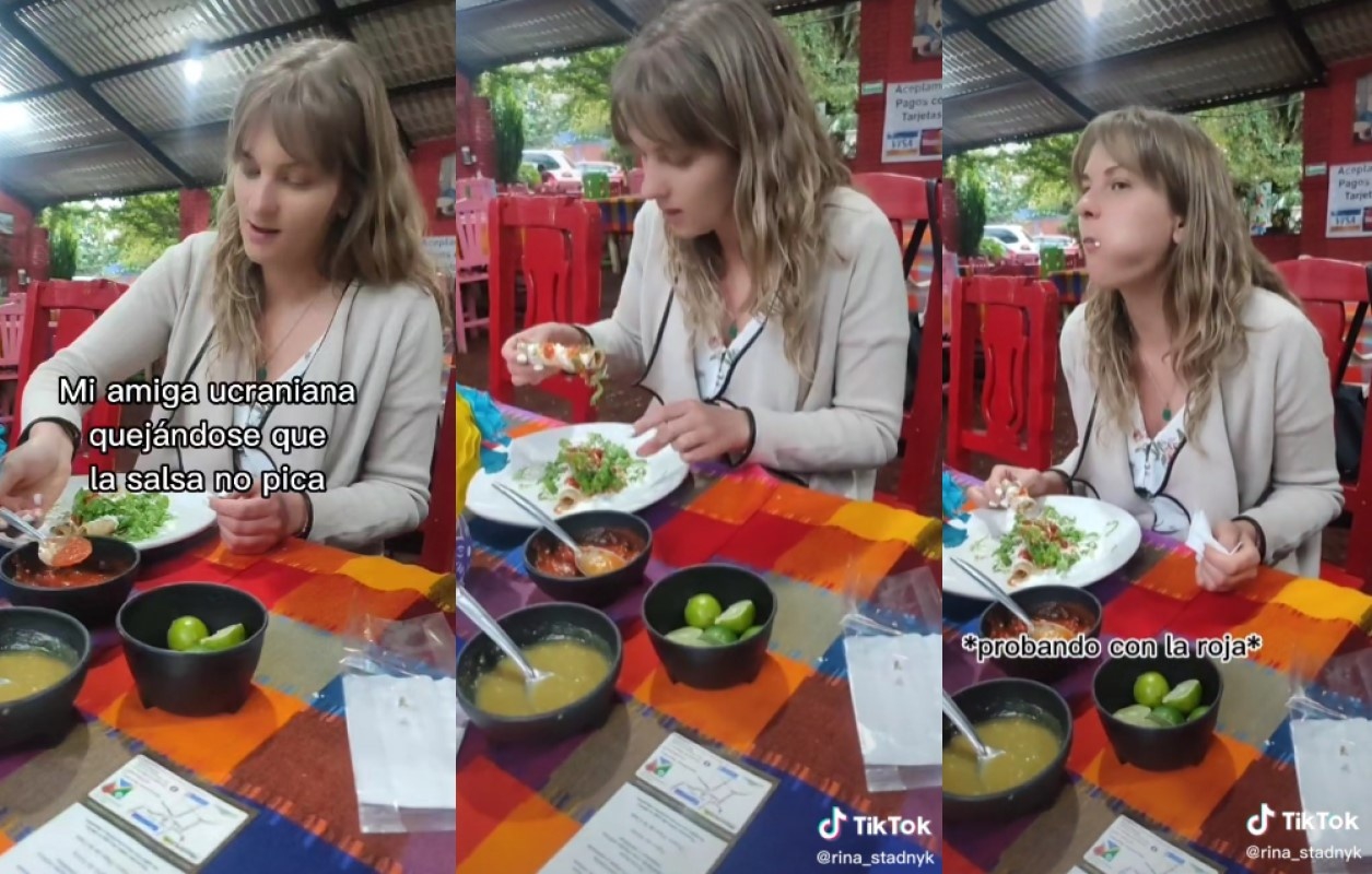 Reacción de una ucraniana al probar las salsas mexicanas se hace viral