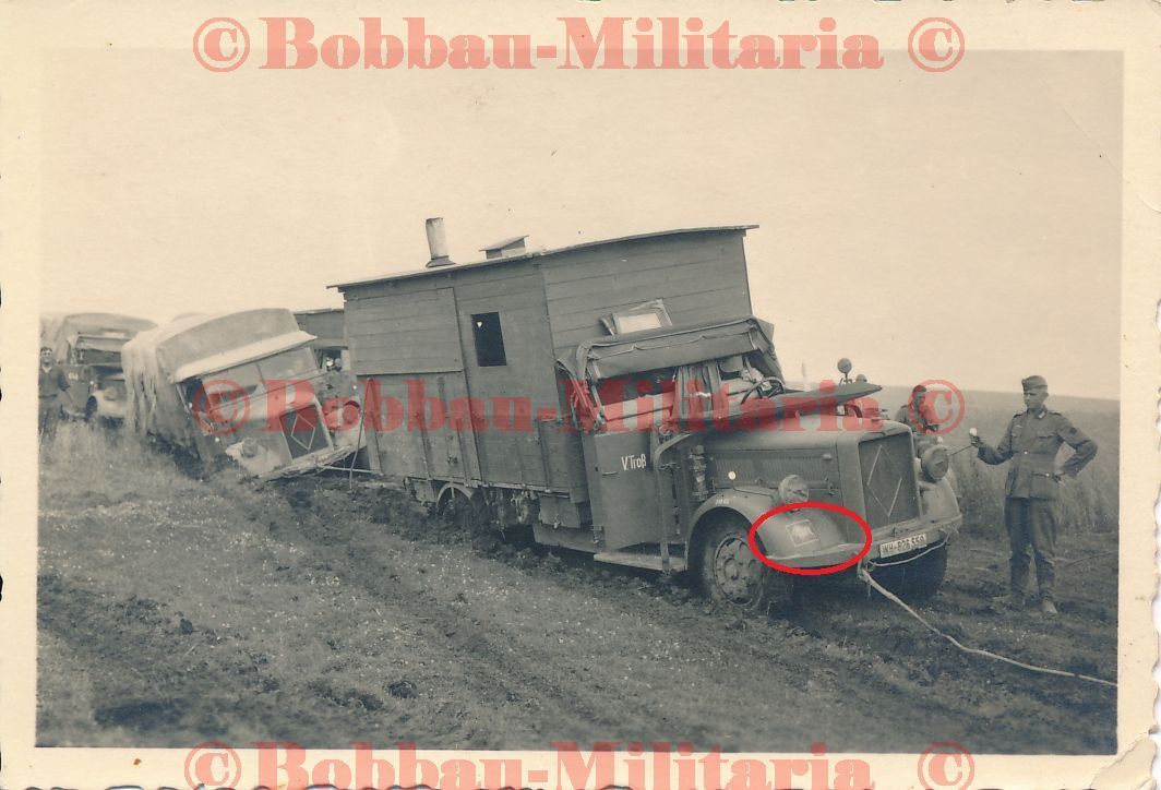 Wehrmacht Borgward LKW mit Wappen Emblem BÜFFEL Sturmgeschütz Br