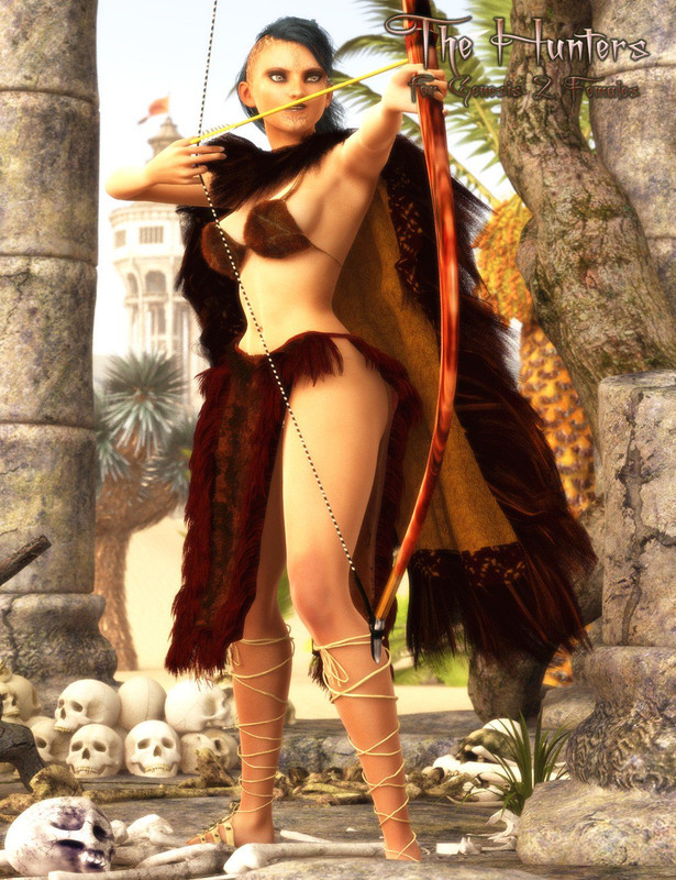 00 main the hunters for genesis 2 females daz3d