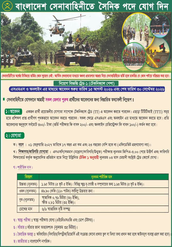 Bangladesh-Army-Sainik-Recruitment-Trade-1-Technical-1