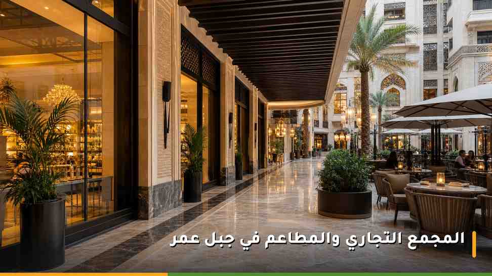 ممر تسوق حديث ومطاعم ومقاهٍ داخل مجمع فندقي بمكة المكرمة
