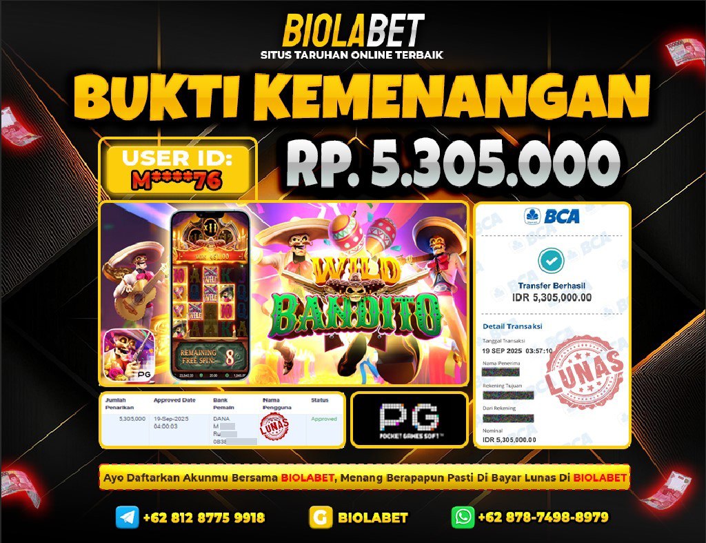 BIOLABET JACKPOT PG Soft Rp.5.305.000.,- LUNAS