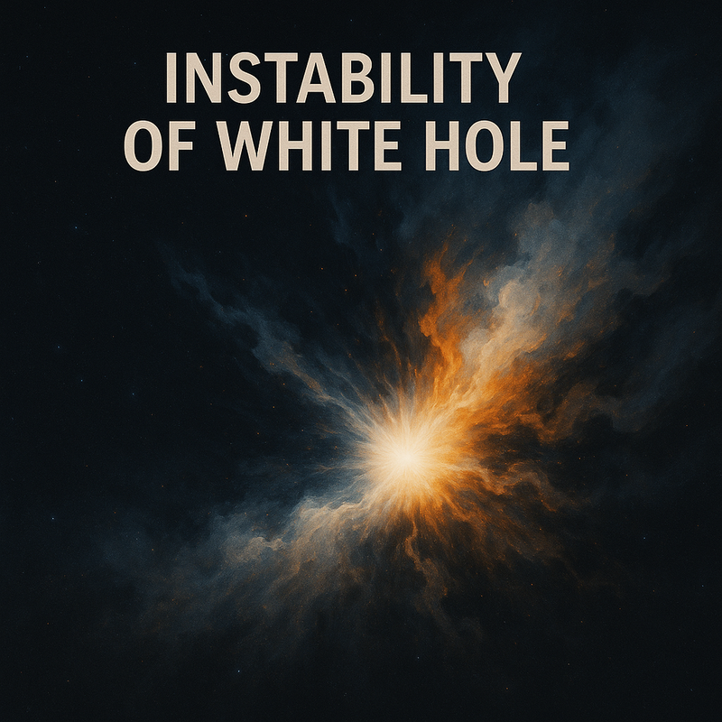Conceptual image of a white hole, showing its instability.
